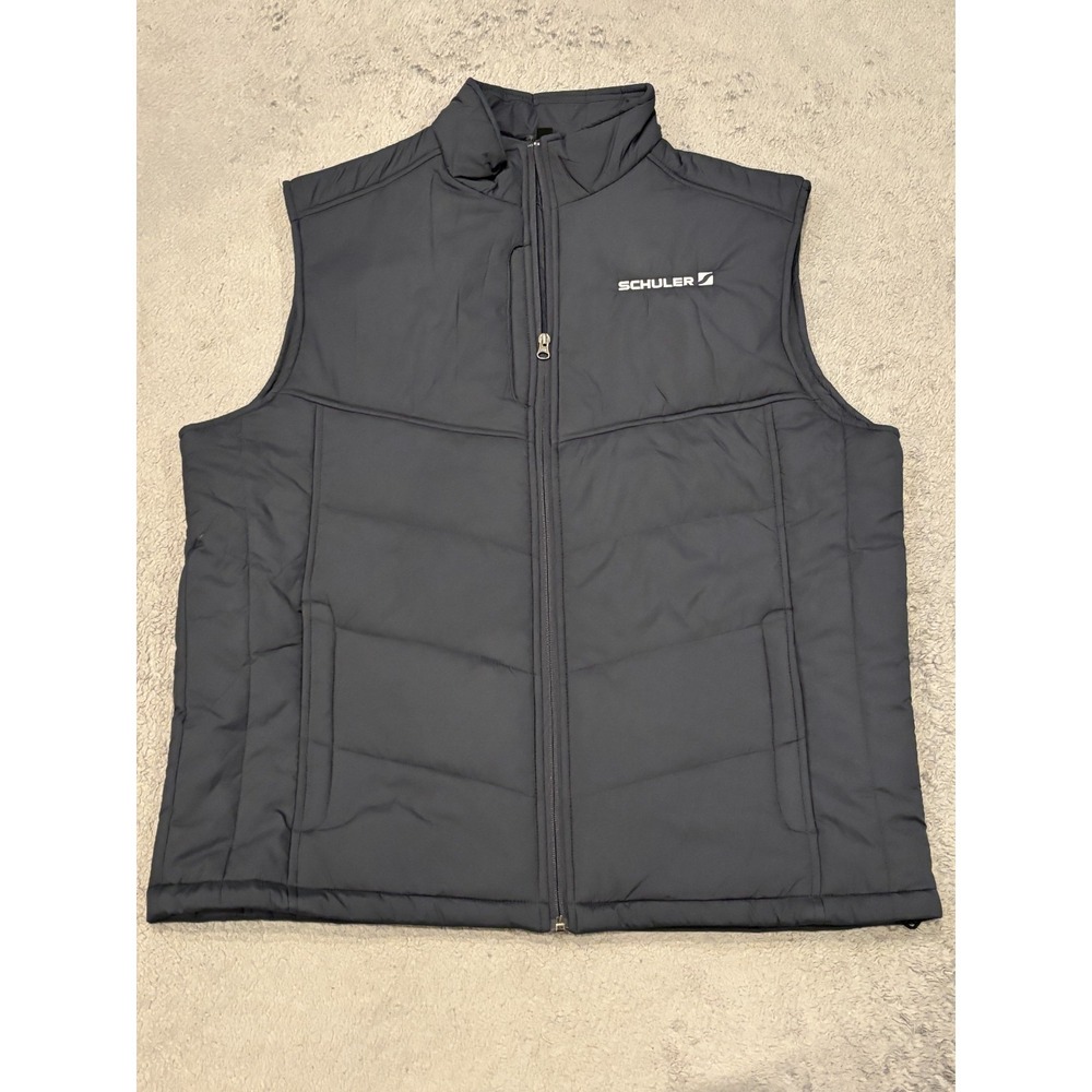 Port Authority Puffer Vest Mens XL Charcoal Gray Quilted Full Zip Insulated Warm